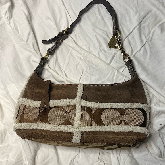 Coach Handbags - Y2K Coach Suede Shearling Handbag